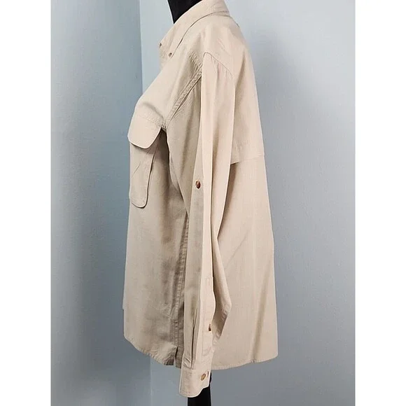 Orvis Mens Medium Long Sleeve Khaki Fishing Shirt Mesh Lined Vented Back - Picture 14 of 16